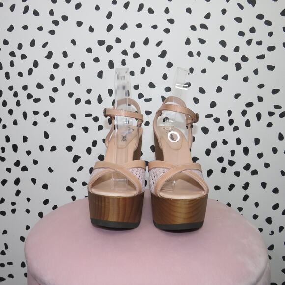 Free People Natural Rendezvous Wooden Platform Wedge Sandals - Picture 4 of 9